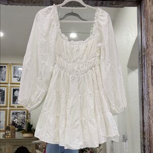 Princess Polly Cream Puff Sleeve Mini Dress